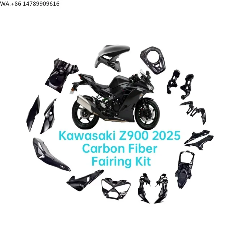 Full-Size Custom Motorcycle Body KitOEM 3K 100% Dry Carbon Fiber Motorcycle Fairing Kit For Kawasaki Z900 2025 Carbon Fiber Fair