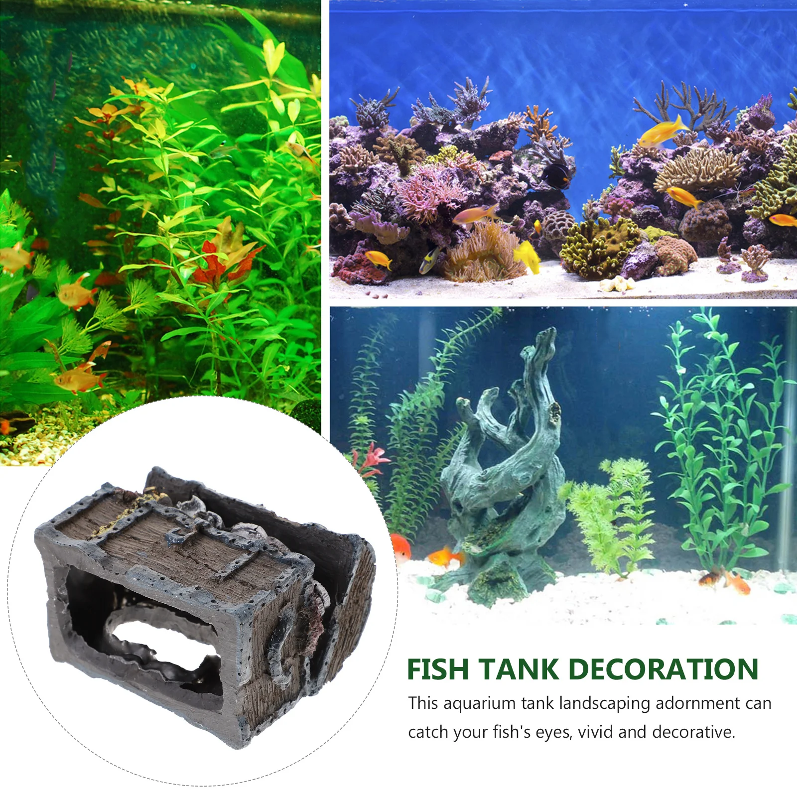 

Water Fish Tank Decoration Aquarium Accessory Treasure Chest Underwater Simulation