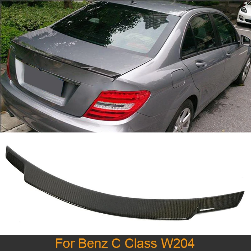 Carbon Fiber Rear Trunk Spoiler Wing For Mercedes Benz W204 C200 C250 C300 C350 C63 AMG Sedan 4-Door 2008-2013 Car Rear Spoiler