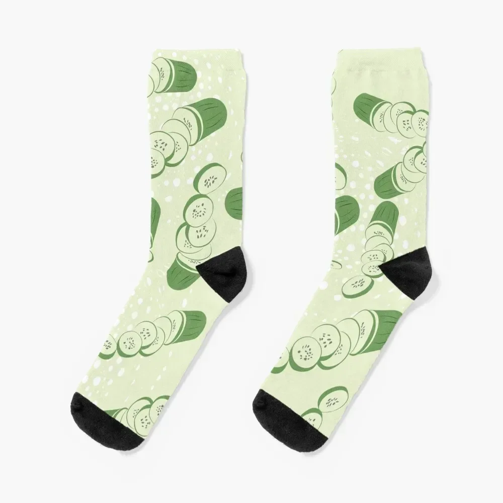 

set of cucumbers in white dot texture Socks Novelties cute christmass gift valentine gift ideas Girl'S Socks Men's