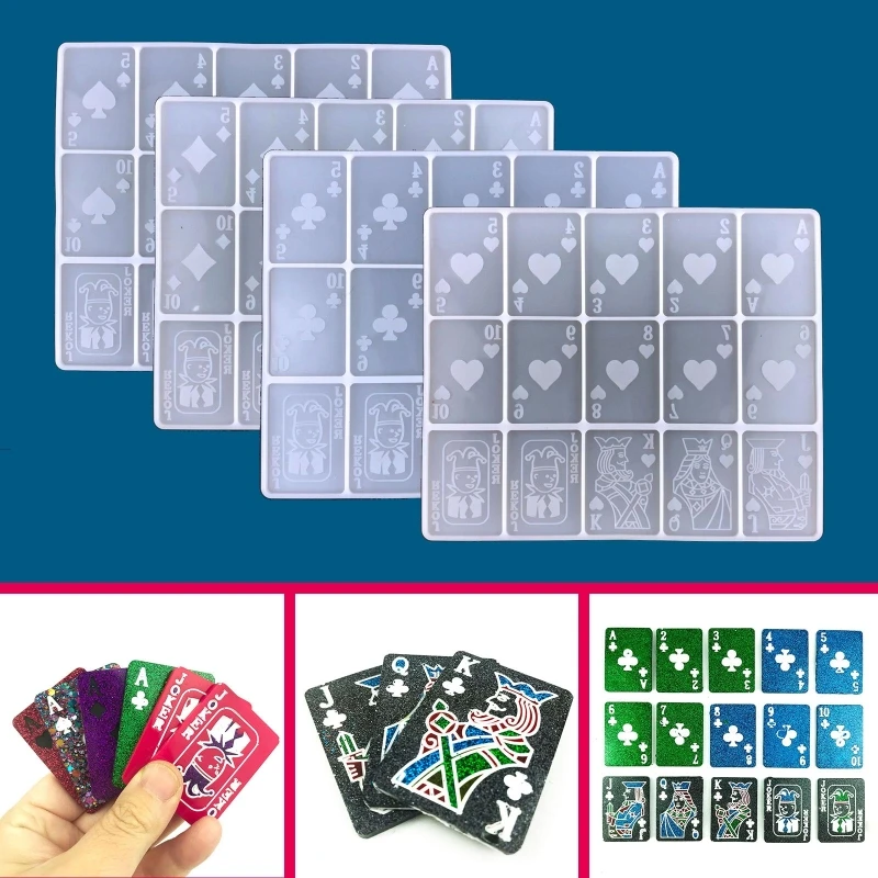 Playing Card Epoxy Resin Molds Large Divination Silicone Moulds for DIY Crafts 97QE