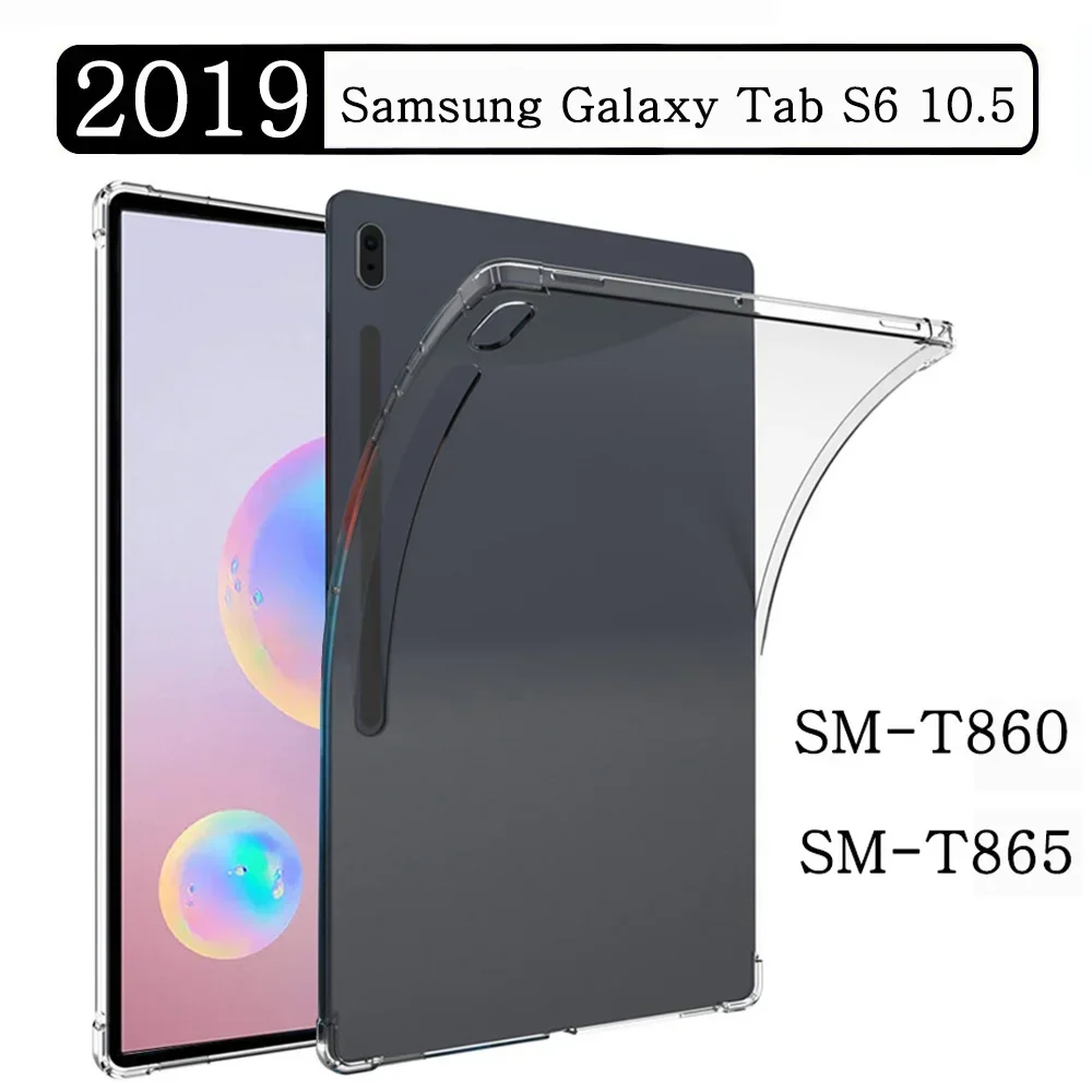 Soft Silicone Case For Samsung Galaxy Tab S6 10.5 2019 SM-T860 SM-T865 T860 Tablet Case Flexible Shell Transparent Back Cover