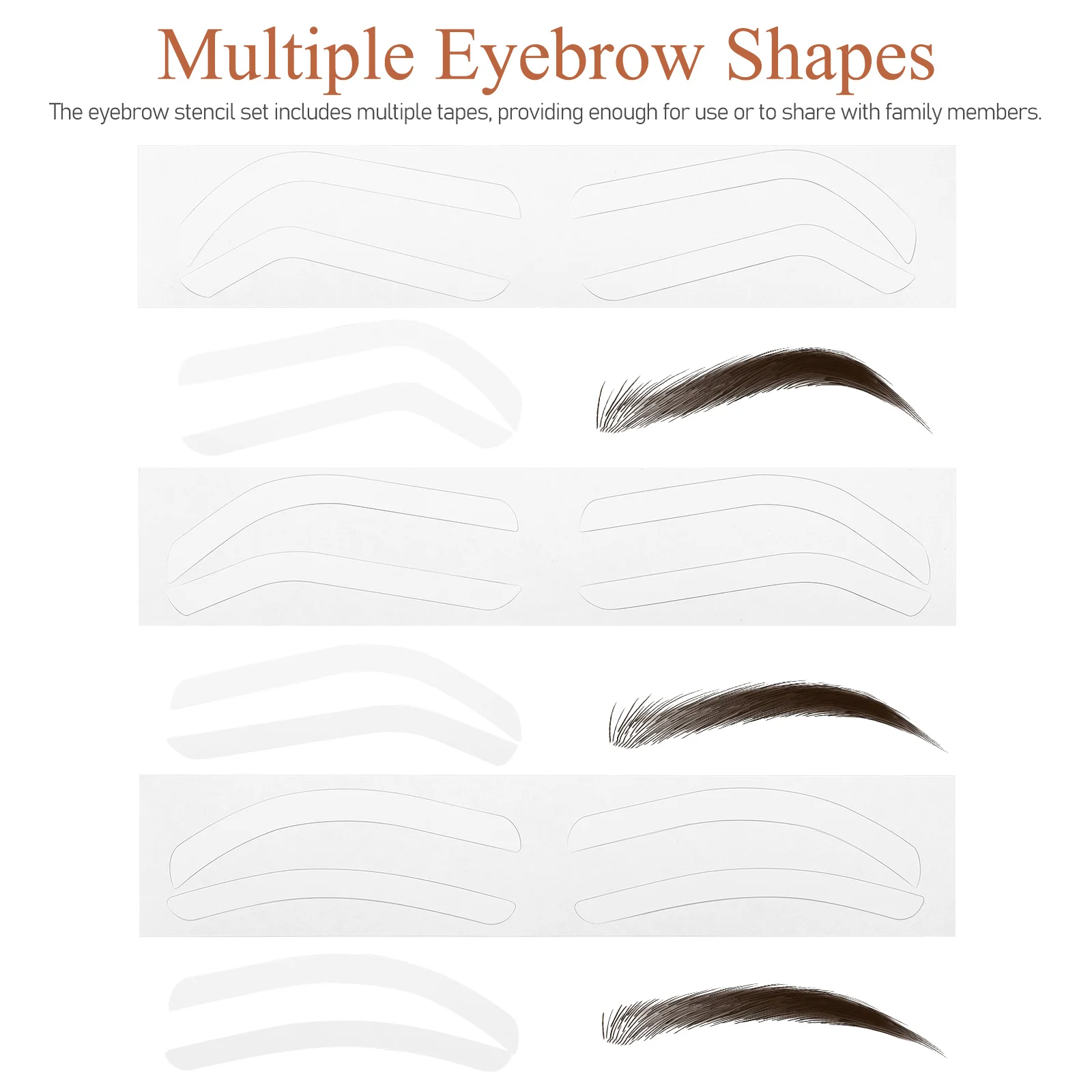 

12 Sheets Eyebrow Stencils Adhesive Template Shaping Kit Tattoo Auxiliary Mold Paper Stencil Set Safe Materials Practical