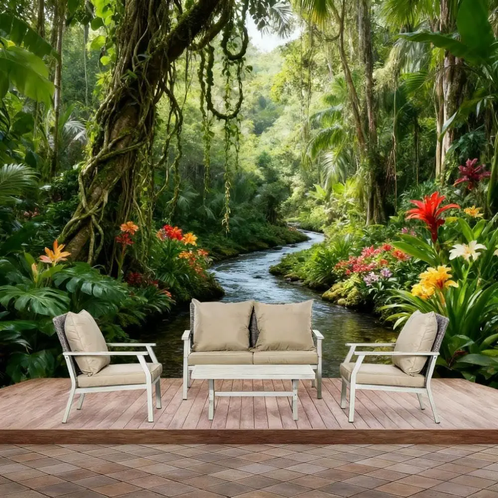 

4-Piece Outdoor Wicker Sofa Set with Cushions for Patio, Deck, Yard, and Poolside