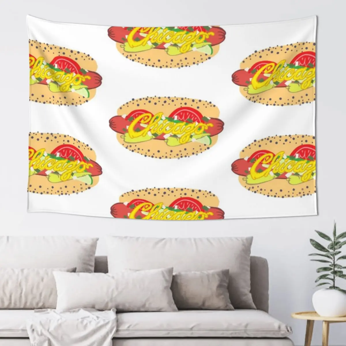 

Chicago Style Hot Dog Tapestry Room Decor Aesthetic Home Decor Aesthetic Tapestry