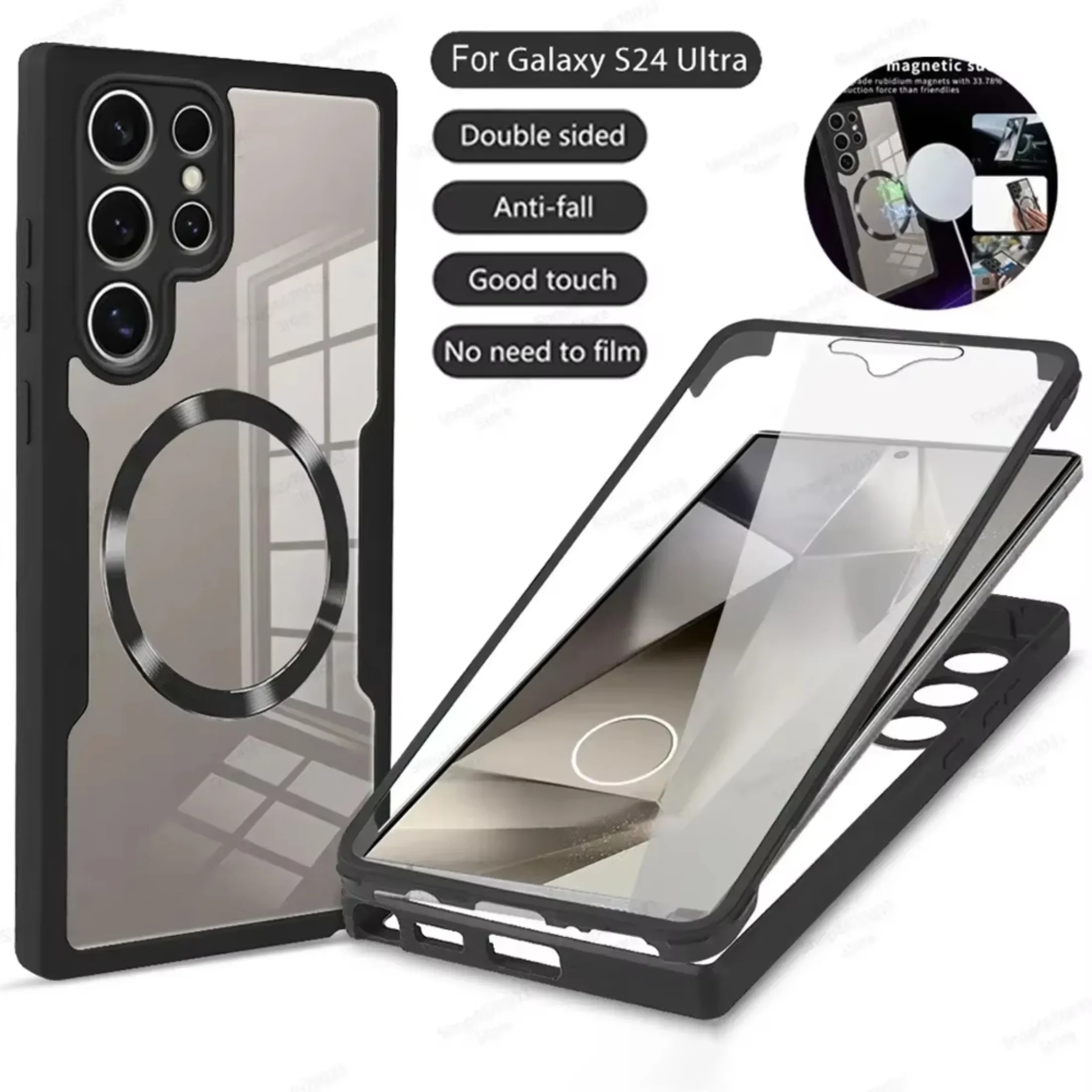 Für Magsafe Shellbox Geeignet für Samsung Galaxy S25 FE S25Edge S24 Ultra Rundum-Schutz Handyhülle, Sturzsicher, Gepanzerte Optik