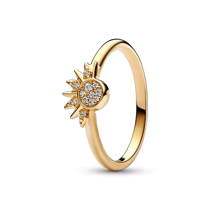 Funkelnder Schneeflocken-Zirkonring, Modischer Herzring, S925 Sterling Silber Kreuzring, Damenschmuck, Verlobungsgeschenke – Detail 4
