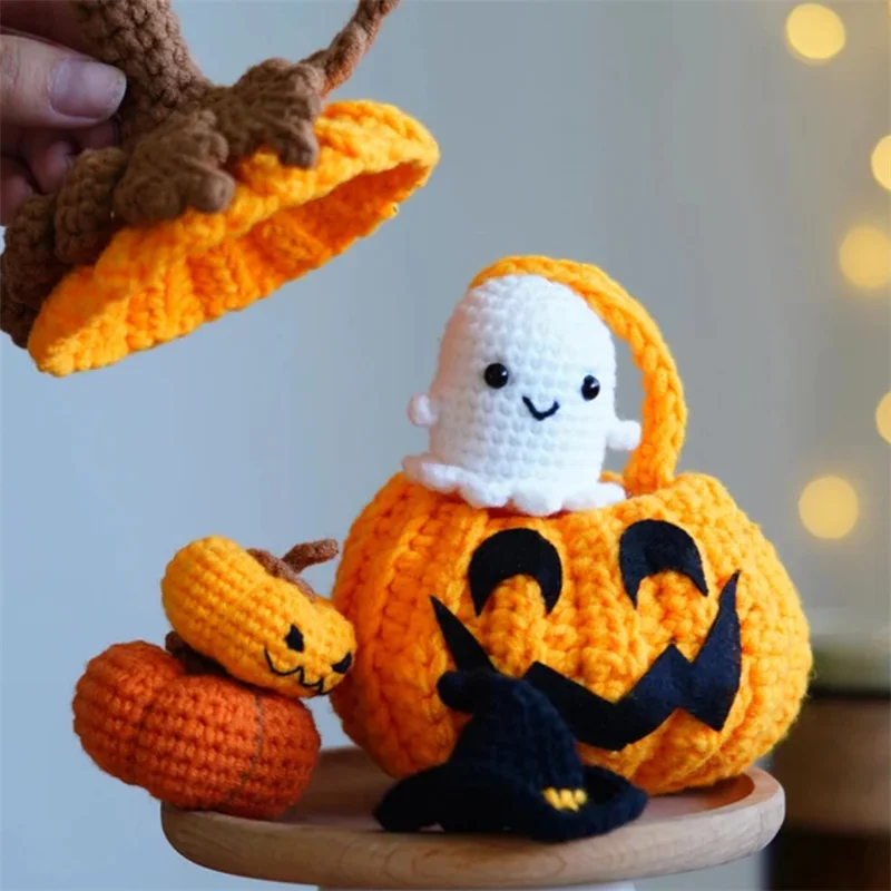 Creative 3D Food hand knitting big Pumpkin small Pumpkin Ornament Gift For Lover Fashion Home Decoration Accessories For Living