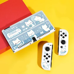 Protector Case for Switch OLED/Switch NS Game Accessories,Handheld Separable Shell for NS Joycon, Switch Oled Cover  Cute Cat