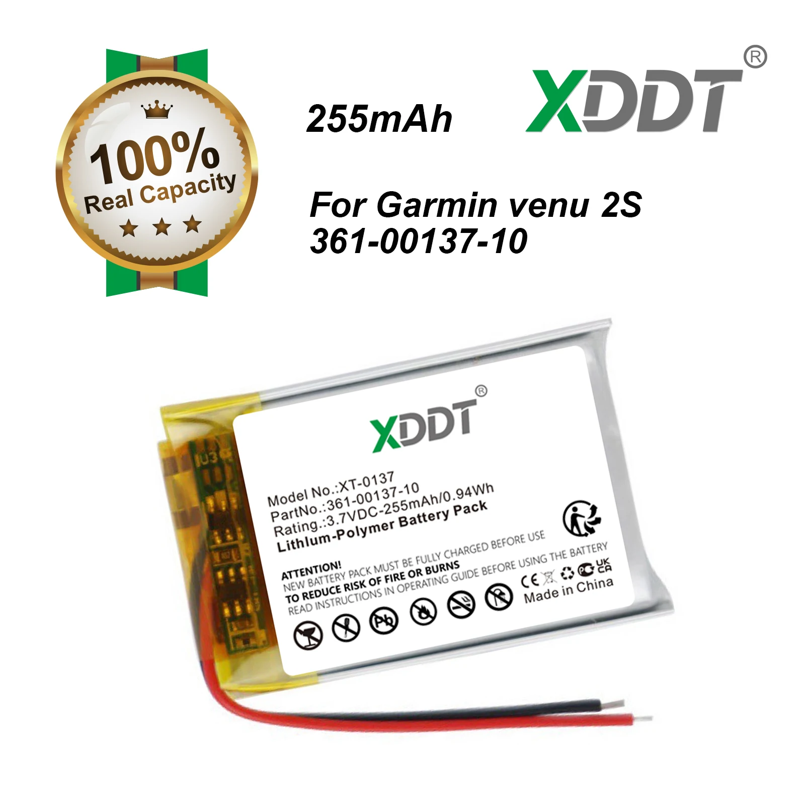 Replacement Battery 361-00137-10 For Garmin Venu 2s 361-00139-10 For Garmin Venu 2 Forerunner 255 225mAh With Free Tools