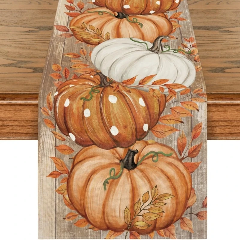 Table Runner Breathable Linen Materials Rustics Home Decoration for Weddings Dinner Parties J0MC