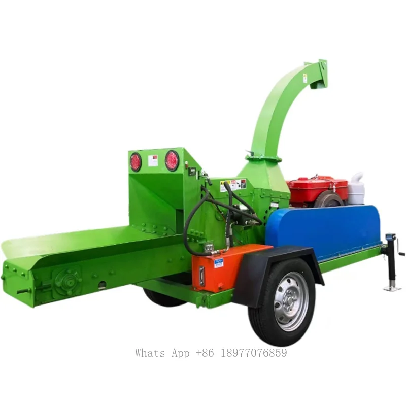 Fully Automatic Wood Crusher Waste Wood Greening Garbage Dry Wet Branch Crusher High Efficiency Mobile Garden Branch Crusher