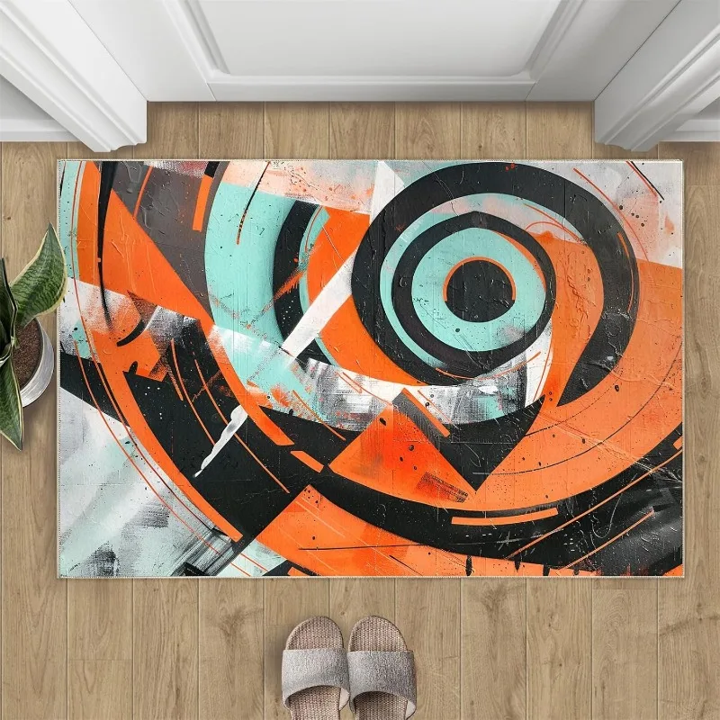 Romantic Love Heart Door Mat Graffiti Pattern Welcome Rug Soft Non-Slip Home Decor Carpet Modern Living Room Entryway Mat