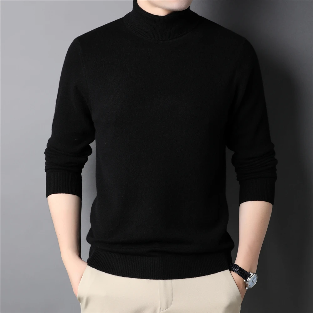 COODRONY Winter Turtleneck Sweater Men Thick Warm Cashmere Wool Pullover Men Brand Clothing Soft Pure Color Knitwear Homme Z3022