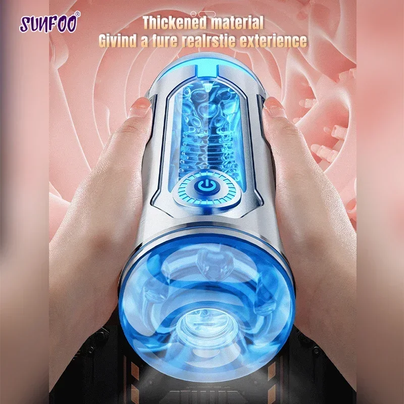 SUNFOO Official Website Male Automatic Masturbator Low Noise Vagina Blowjob Vibration Pocket Pussy APP Control Men Sex Toys