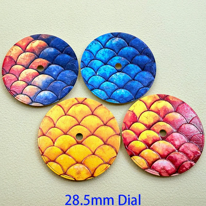 Mod 28.5mm Dial koi Fish Scales Pattern Watch Dial NH35 NH36 Dial Fit For NH35 NH36 NH38/4R35 Movement Watch Surface
