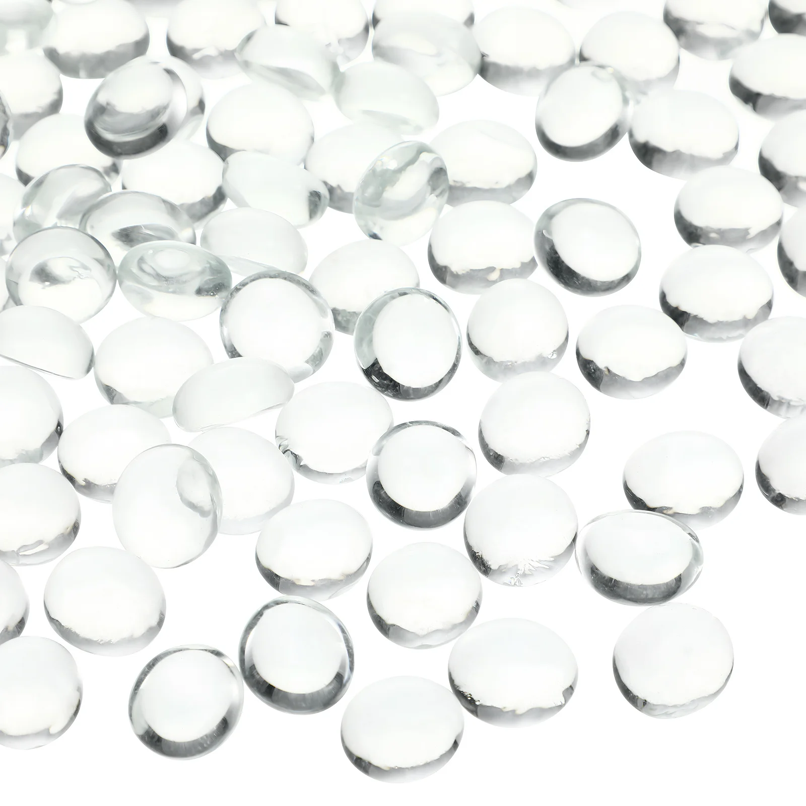 Perles de verre transparentes, billes plates, pierres de remplissage de Vase, galets décoratifs transparents, billes en verre pour Vases, décor d'aquarium de jardin