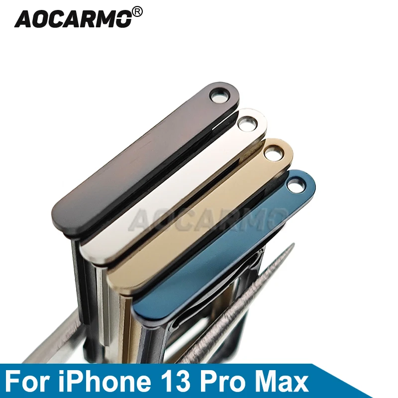 Aocarmo Single & Dual Sim Card For iPhone 13 PRO Max SIM Tray Slot Holder Repair Replacement Parts