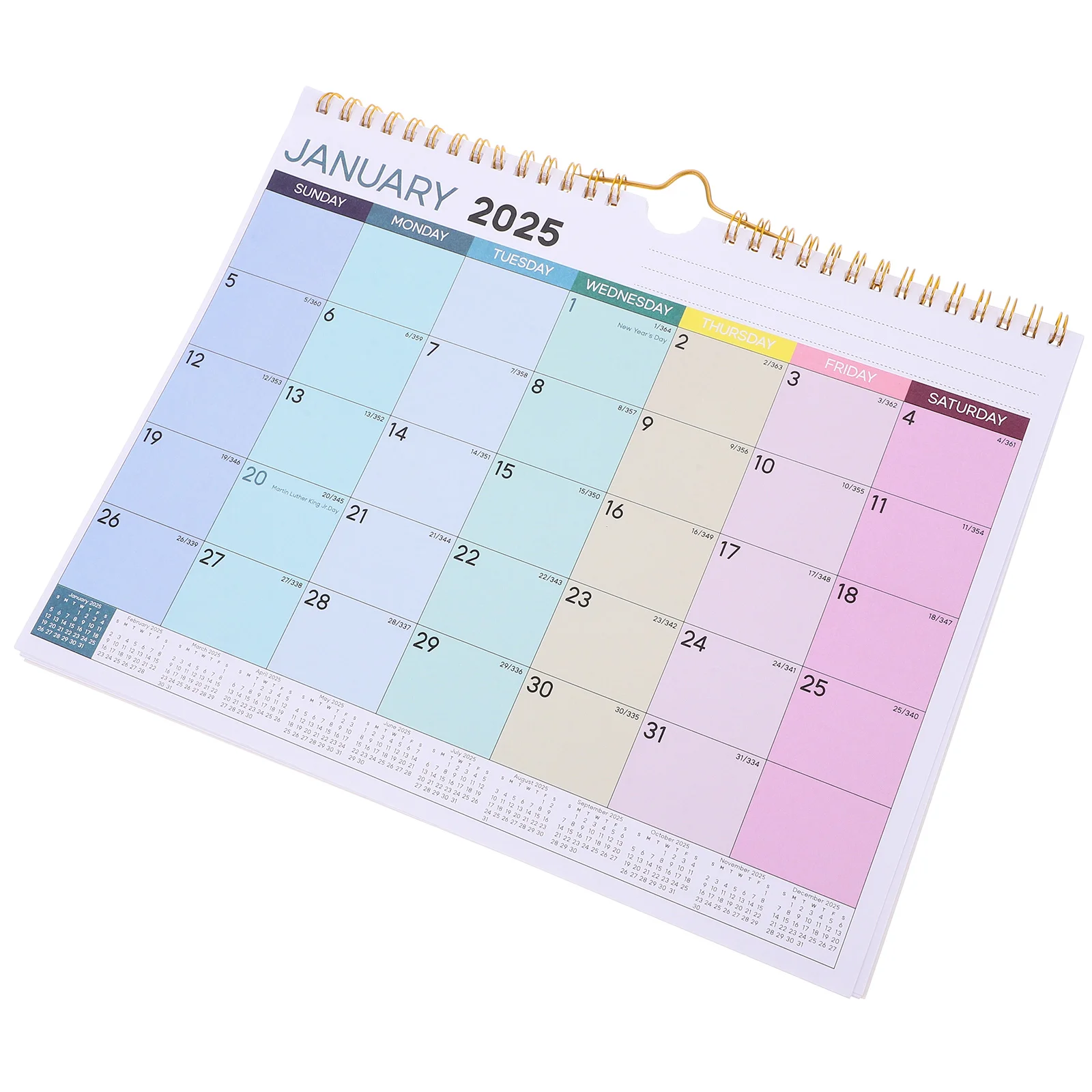 

2025 Calendar Clear Printed Hanging Spiral for Wall Monthly Small Paper Home Accessory