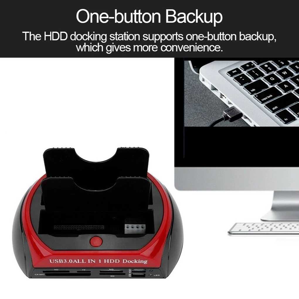 HDD Docking Station USB2.0 IDE SATA to ESTAT Hub Computer Card Reader Spare Parts Accessories Replacement for Mac OS