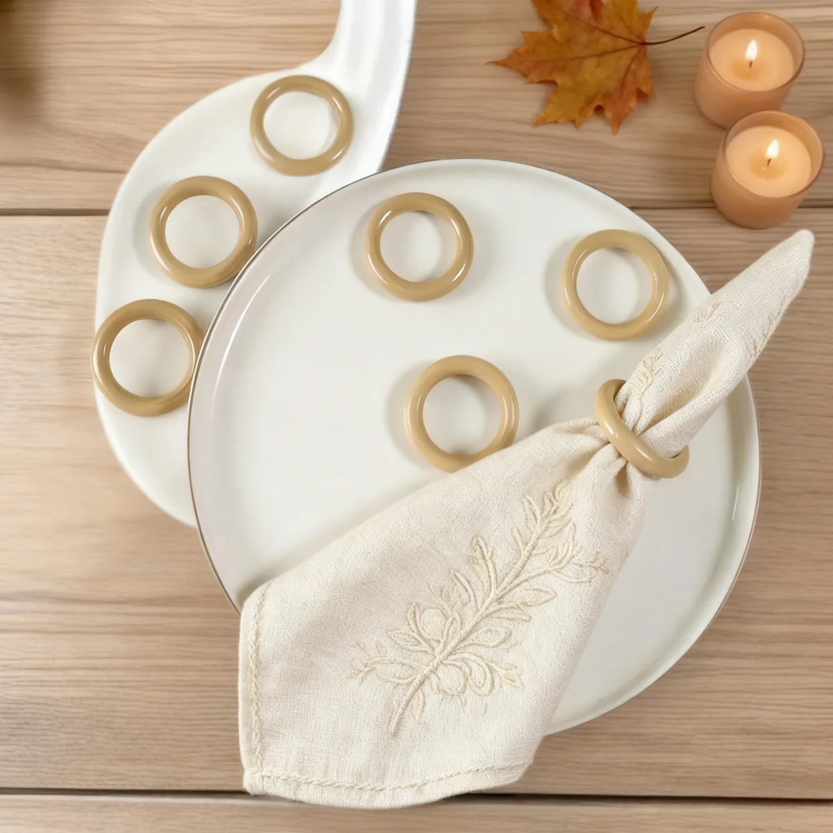 6/12 Stück Serviettenring-Schnallen aus Holz für Hochzeit, Geburtstag, Partyzubehör, Esstischdekoration, Weihnachten, Thanksgiving, Serviettenhalter