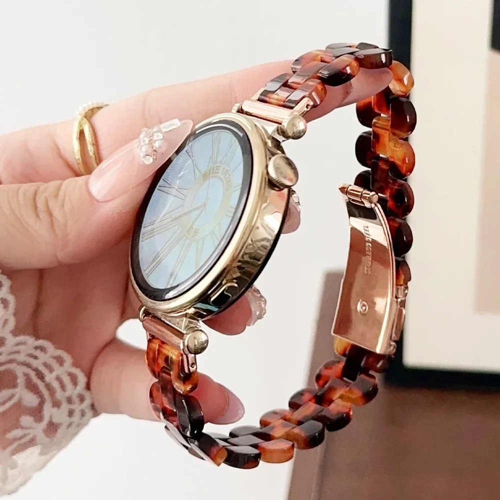 18 20mm 22mm Women Resin Band for Huawei Watch GT 4 41mm 46mm 4/4pro Luxury Slim Bracelet for Galaxy 6 5 4 44mm 40mm Girls Strap