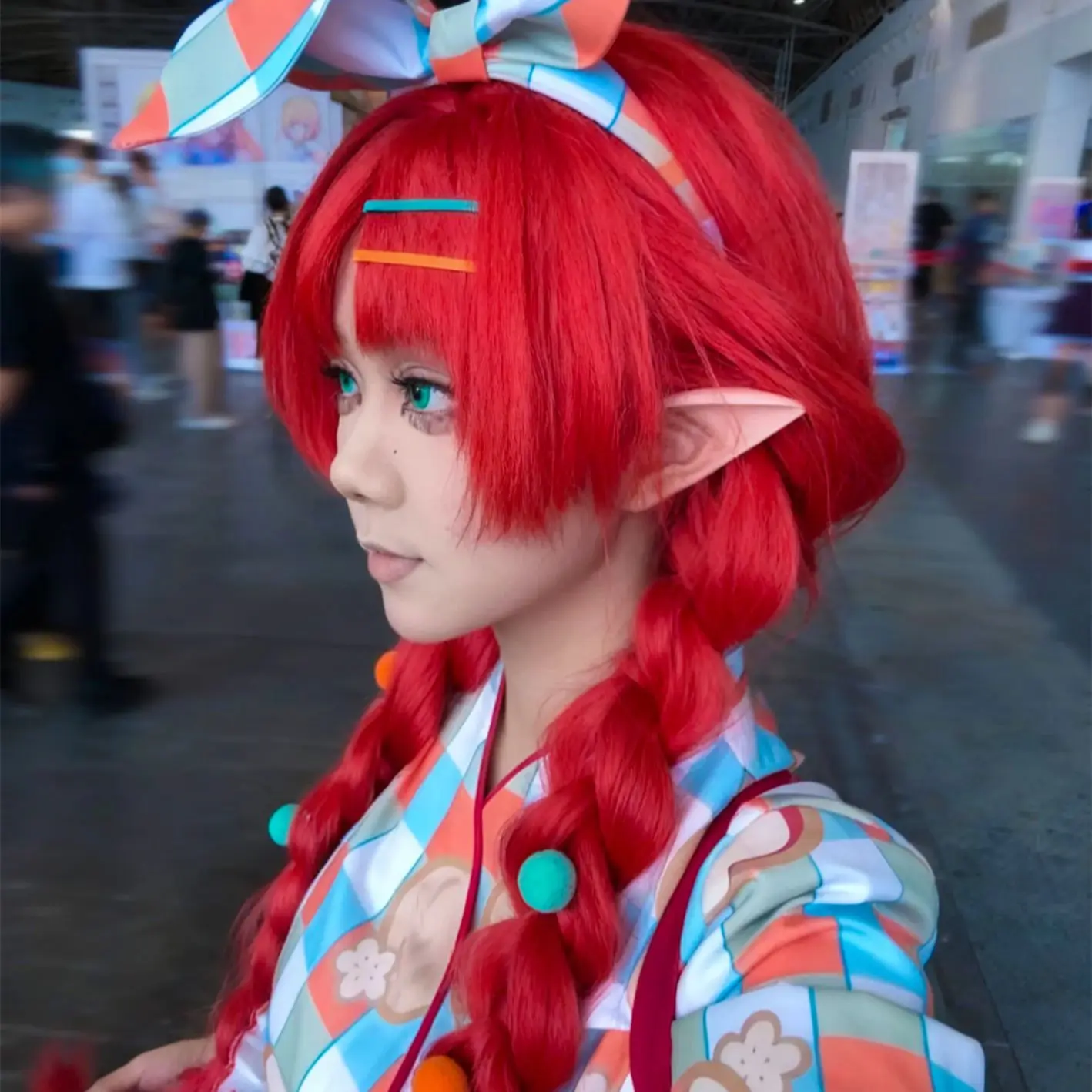 

Игра Arknights Myrtle Taiko, парик для косплея, 95 см, красные длинные волосы, синтетический парик + шапочка для парика, парик для Хэллоуина