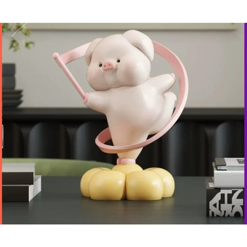 Cute rotating pig desktop ornament, living room home decoration, office decompression artifact