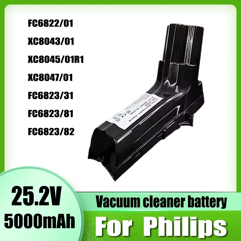 For Philips vacuum cleaner battery replacement, 25.2V lithium battery, FC6822 FC6823 FC6904 FC6908 FC6822/01