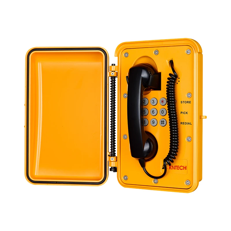 Weatherproof Industrial Broadcasting Telephone KNTECH KNSP-08LB IP66 Wall Mount Tunnel Intercom Phone