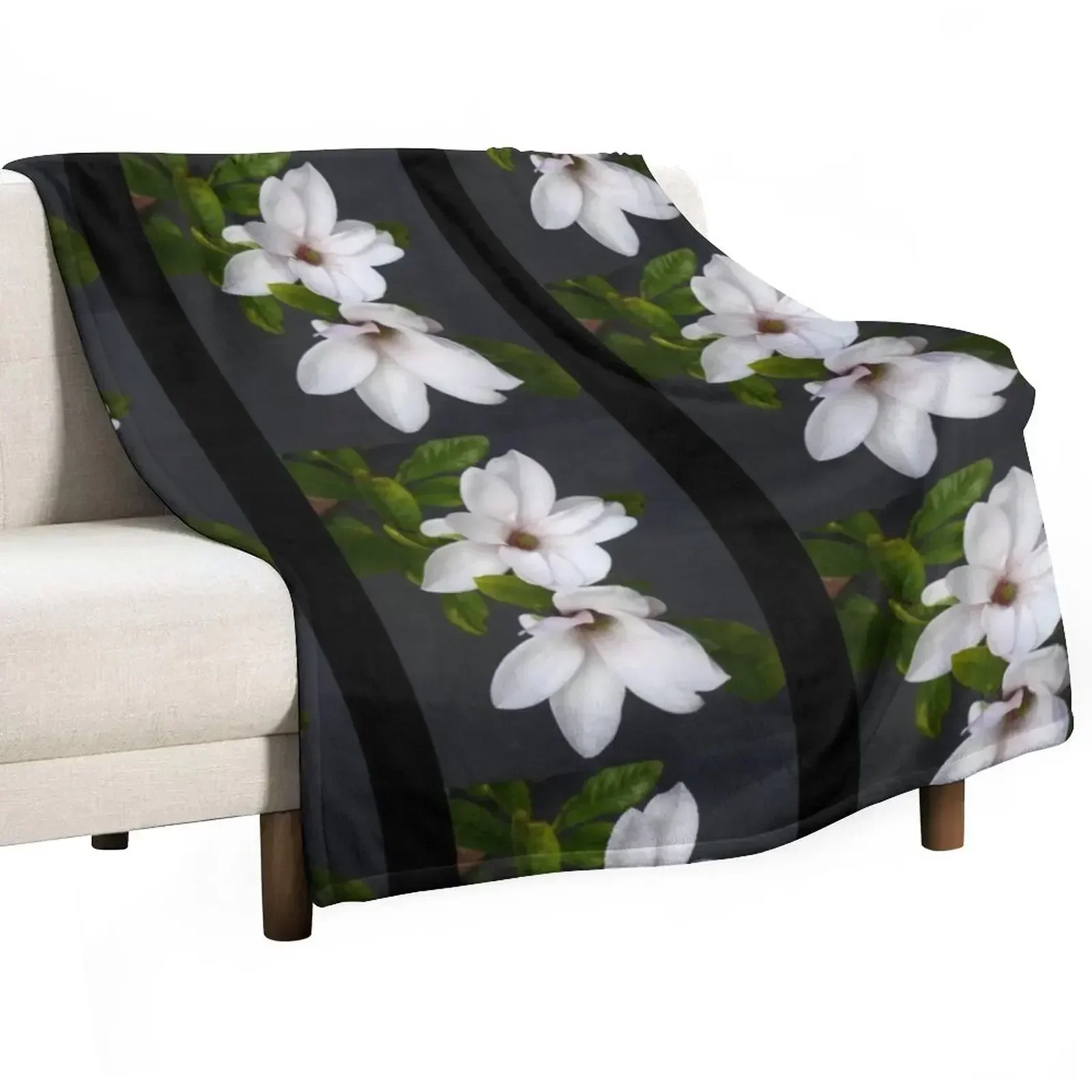 Magnolia liliiflora Throw Blanket halloween Flannel sofa bed Hairy funny gift Luxury Thicken Blankets