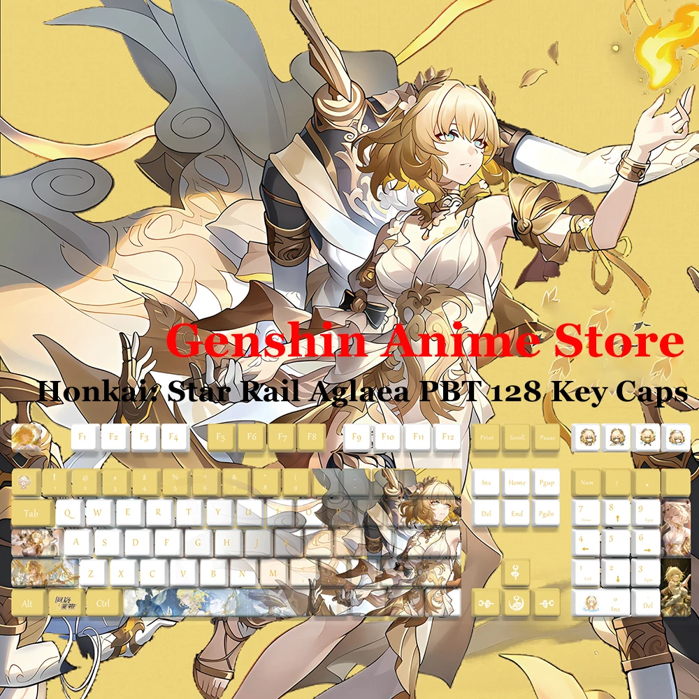 game-honkai-star-rail-aglaea-pbt-128-key-caps-cosplay-props-axis-side-engraved-mechanicale-keycaps-gaming-tabletop-supplies