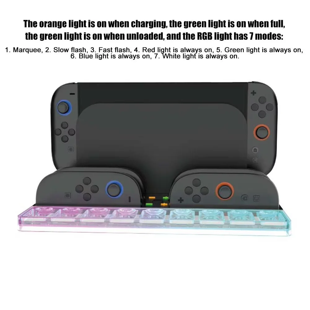 

Зарядная док-станция для Switch 2 для контроллера Joycon, охлаждающая подставка для зарядного устройства с 9 слотами для игровых карт, подставка для игровой консоли
