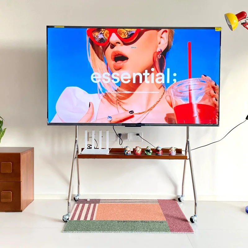Movable TV stainless steel bracket floor-to-ceiling cart, living room, bedroom, household hanger, suitable for 32-75 inches 5