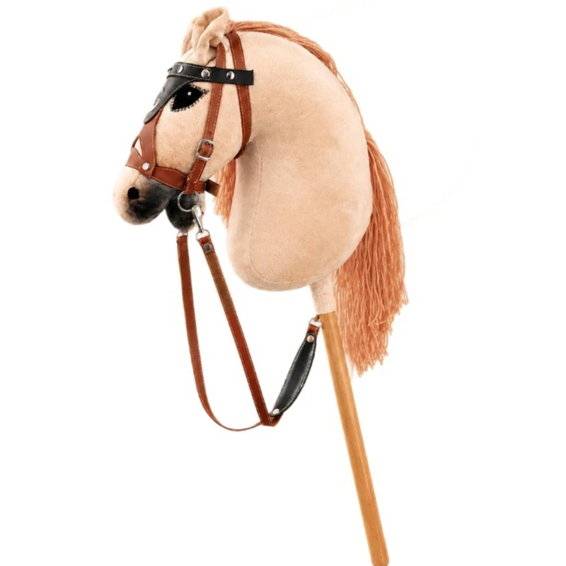 DXAE Portable Horse Head Accessory Wooden Handle For Outdoor Role Play And Event