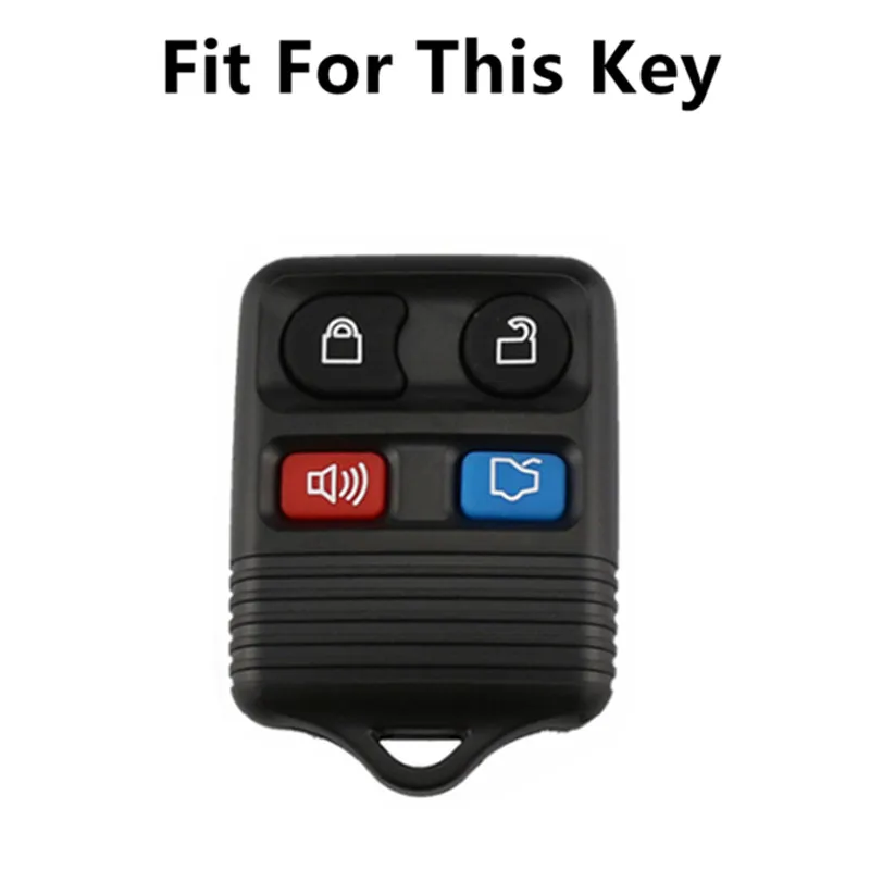 FLYBETTER Genuine Leather Keychain 4Button Remote Key Case Cover For Ford Crown/Victoria/Escape/Expedition/Explorer L356