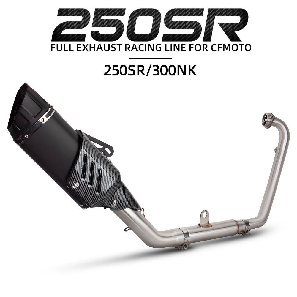 

Full System Exhaust For CFMoto 300SR 300NK NK250 250SR Motorcycle with Cover Muffler Escape Moto System Front Link Pipe Slip on
