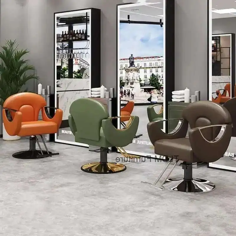 

Trendy Modern Barber Chair Professional Elegant Comfortable Retro Salon Chair Luxury Simple Silla Barbero Commercial Furniture
