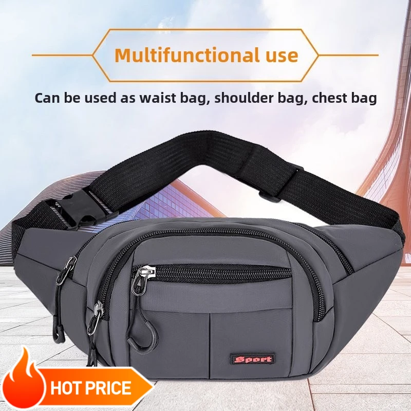

Sports Men's Crossbody Bag, Large Capacity Shoulder Bag, New Running Waist Bag, Multifunctional Oxford Cloth Mobile Phone Bag
