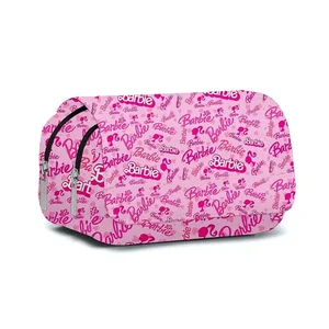 MINISO-حقيبة مدرسية مزدوجة الطبقة قابلة للطي للأطفال ، حقيبة مدرسية مطبوعة من باربي ، حقيبة قلم ، قرطاسية كارتونية Kawaii ، 2 أبعاد أفضل 10 مبيعات لحقيبة ظهر باربي - رقم 7