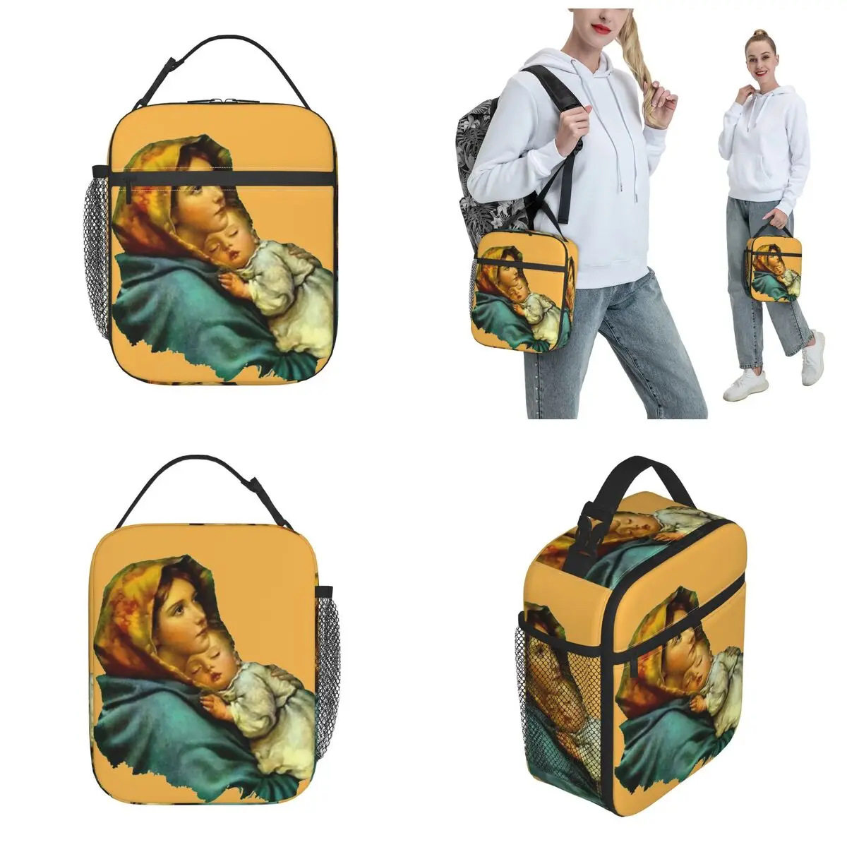 Virgin Mary Mother Of Christ Insulated Lunch Bag Food Container Bags Leakproof Thermal Cooler Bento Box For Work