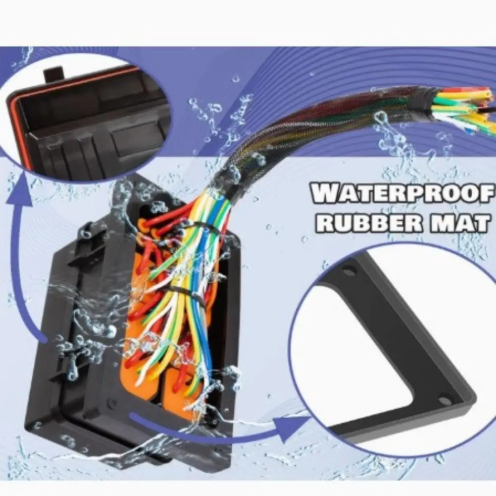 12V 24V 6 Way Relay Fuse Box Waterproof Prewired Holder Circuit Module For Car Boat RV Electrical Protection