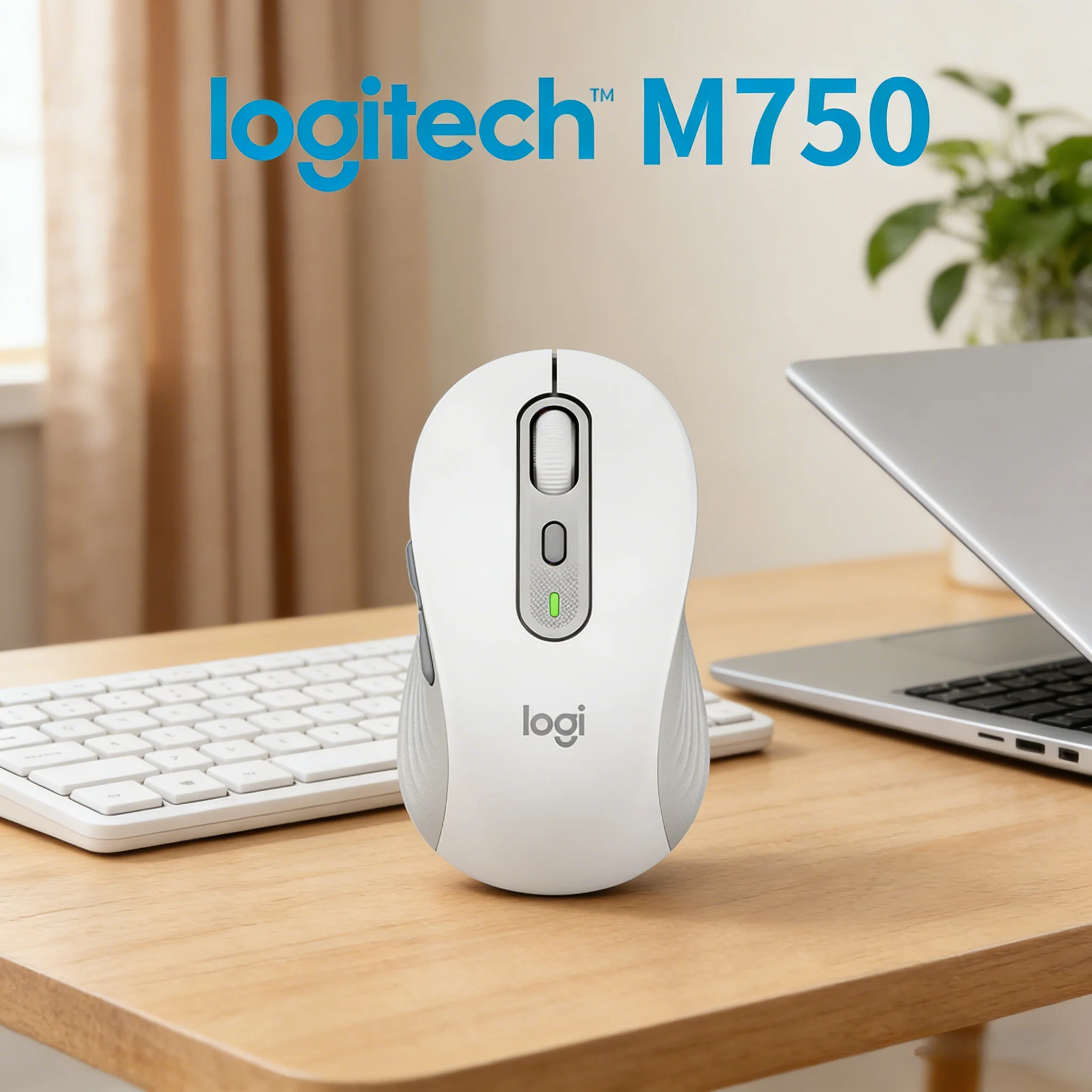 

Беспроводная мышь Logitech M750 Silent с регулируемым разрешением 400-4000 DPI, поддержкой 3 устройств, функцией Easy-Switch, SmartWheel и 24-месячным сроком службы батареи для Windows и Mac