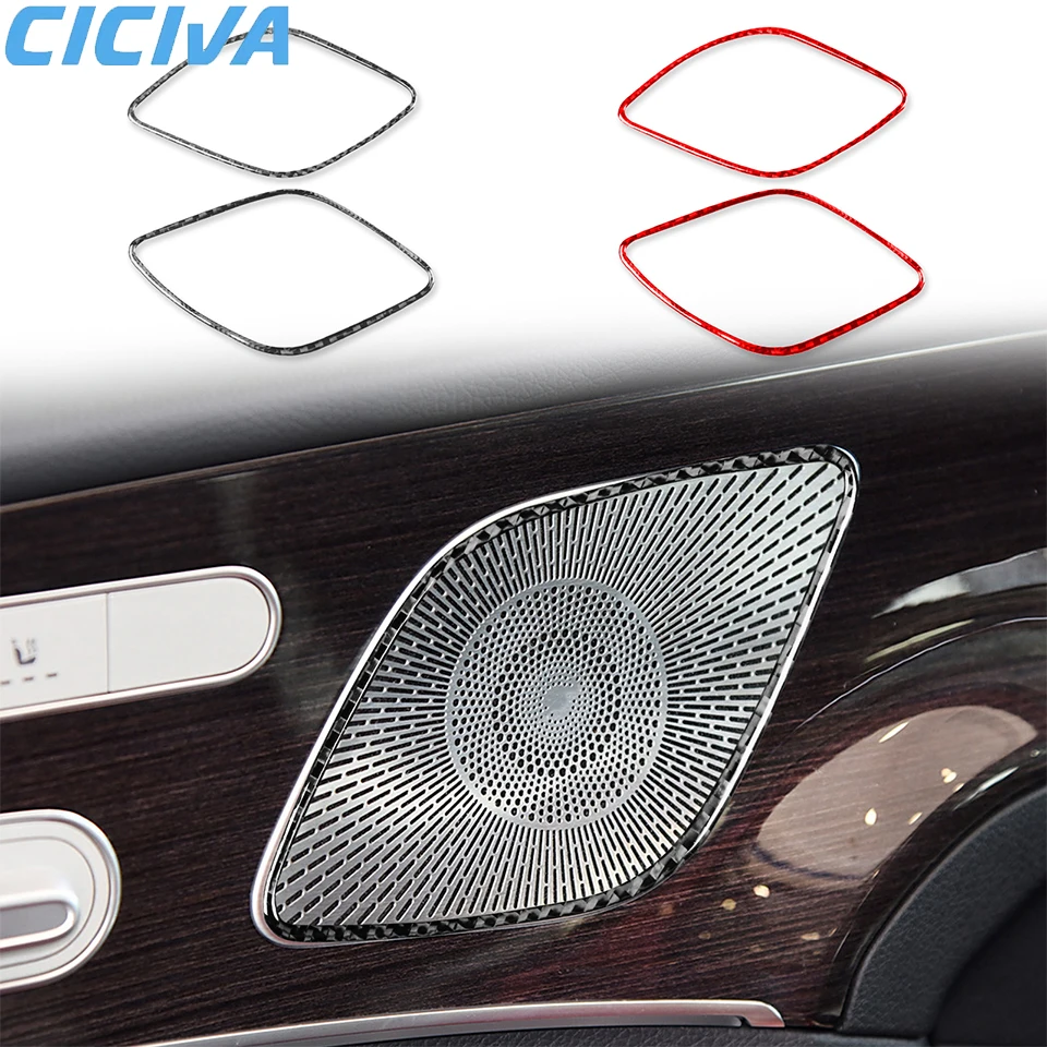 

For Mercedes-Benz GLE W167 2019-2024 Front door speaker frame Decorative Trim Soft Carbon Fiber Car Internal Accessories