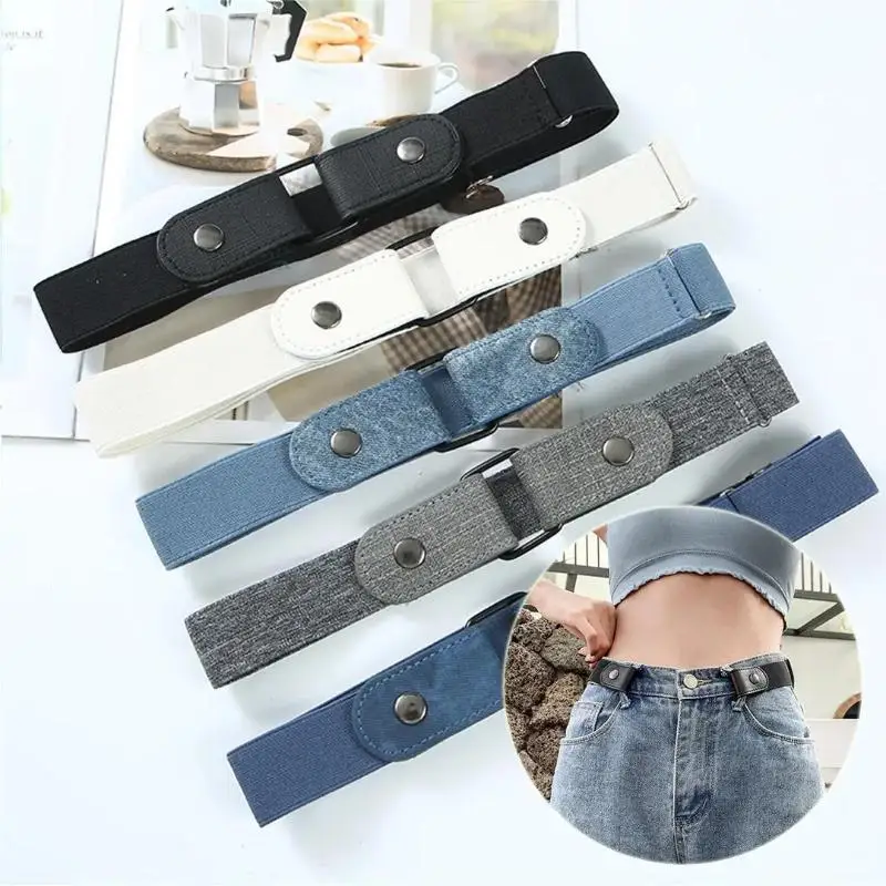 حزام خصر مرن قابل للتعديل، حزام غير مرئي، أحزمة خالية من الإبزيم للنساء والرجال، فستان جان بدون إبزيم، سهل الارتداء