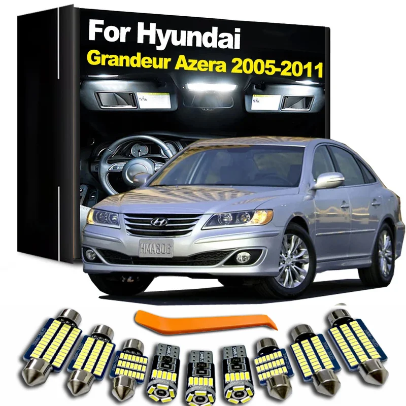18Pcs Car LED Interior Light Kit For Hyundai Grandeur Azera TG 2005 2006 2007 2008 2009 2010 2011 LED Bulb Plate Lamp
