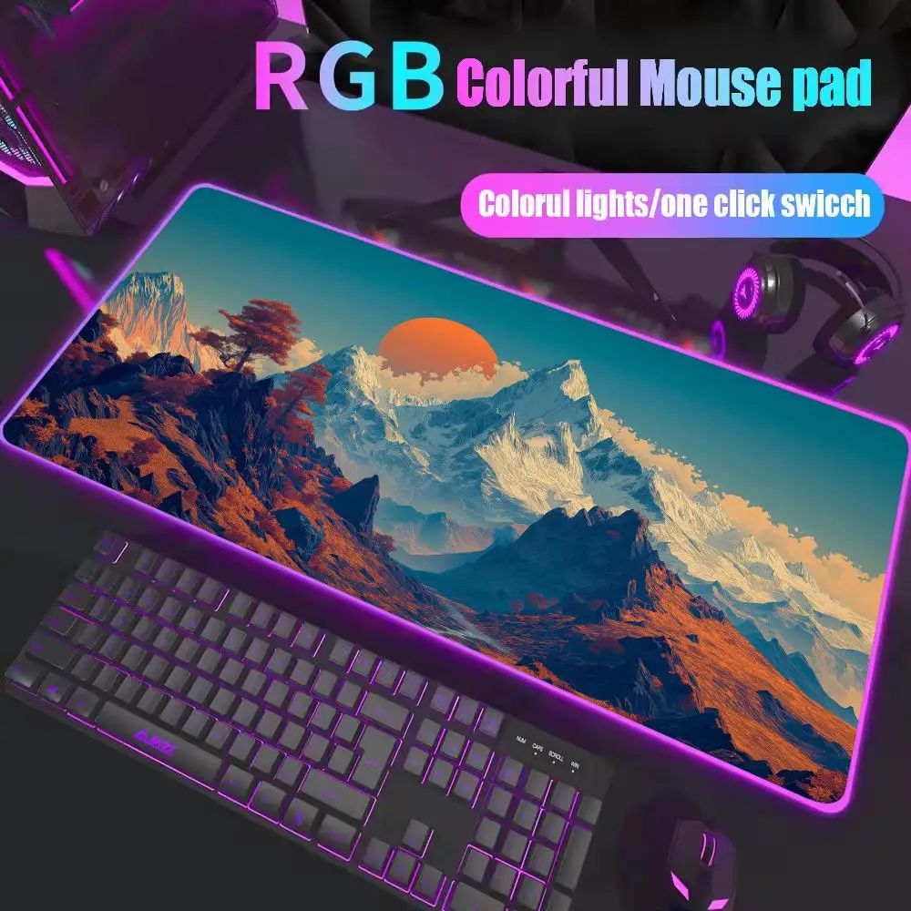 

Large Mouse Pad Sun Landscape 900x400 Gaming Keyboard Computer Desktops Mat Office Pc Gamer Desk Accessories Rgb Mousepad Xxl