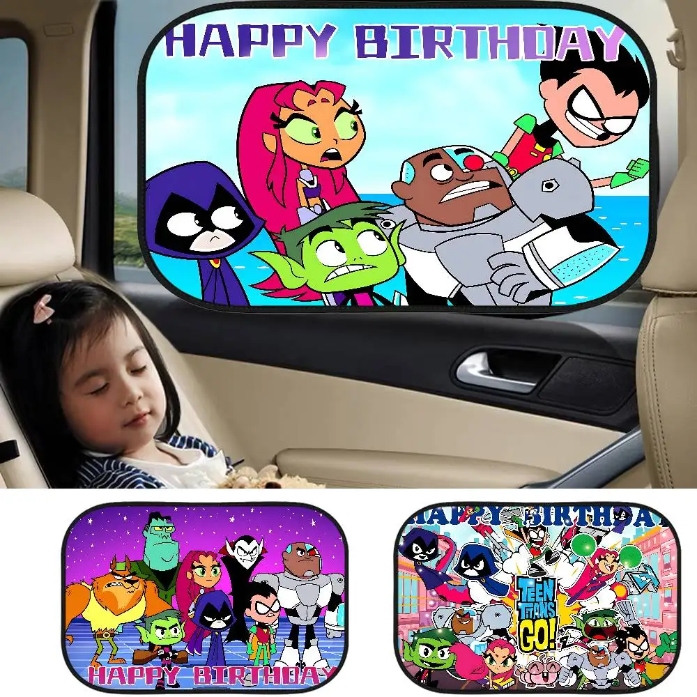 

Teening T-Titans Go 1PCS Window Sunshade Cover For Kids Universal Car Foldable Car Sun Shade Cover UV Protect Curtain Side