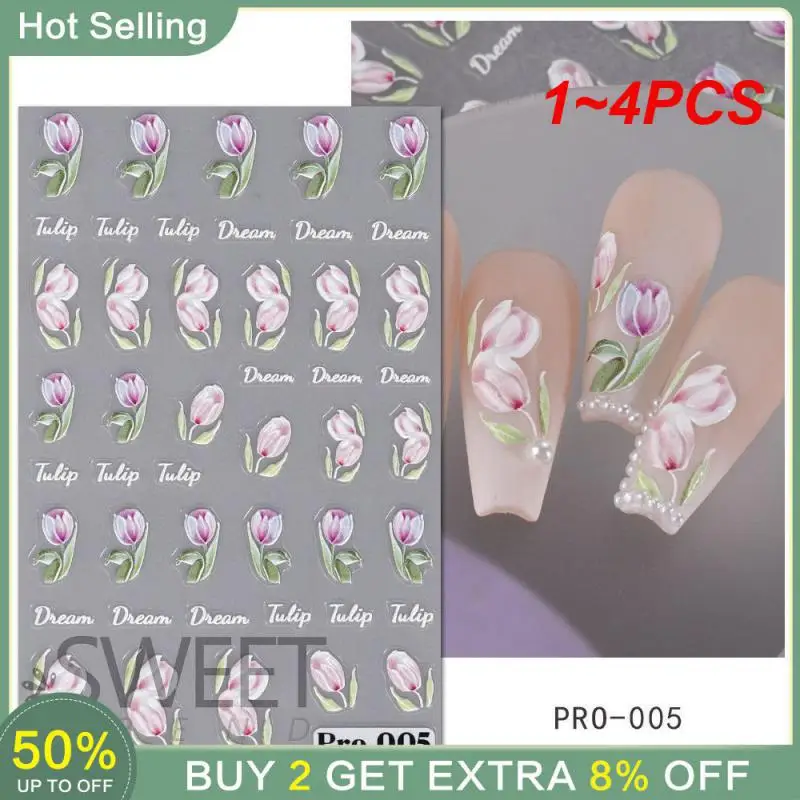 

1~4PCS Sticker Easy To Operate 10 Models Camellia Sticker Nail Stickers Full Pattern The Flowers Nail Art Stickers Nail Supplies