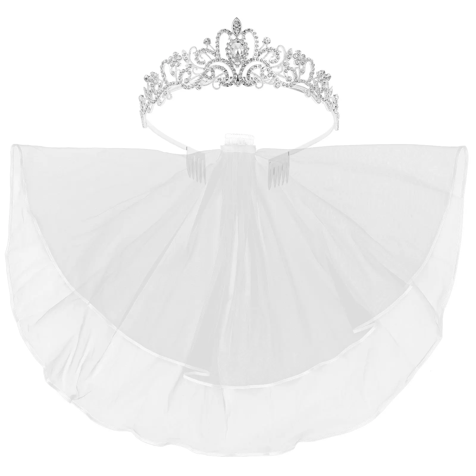 

1 set Crown Template Set Women Headdress Accessories Rhinestone Tiara Bridal Crown Headpiece Wedding Party Prom Decorative